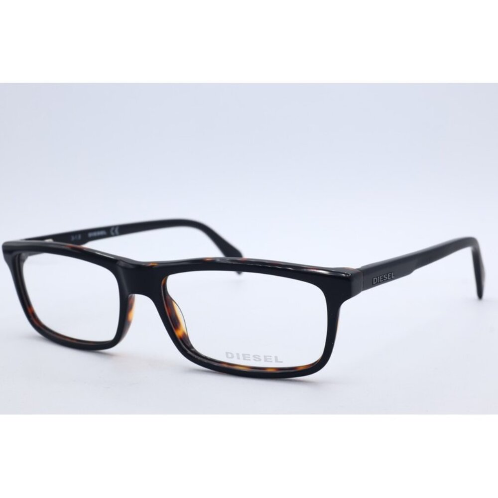 DIESEL DL 5203 001 Rectangle Dark Havana Eyeglasses Clear Lenses 54mm